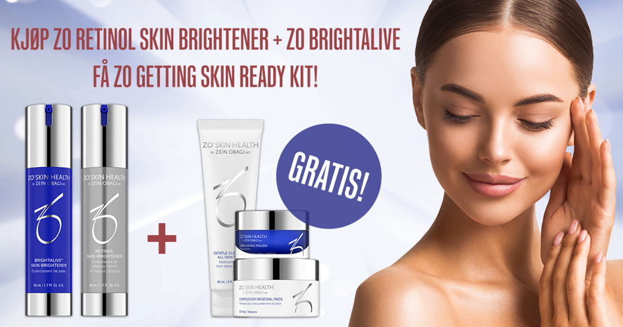 Kjøp ZO Retinol Skin Brightener + ZO Brightalive - Få ZO Getting Skin Ready Kit gratis!