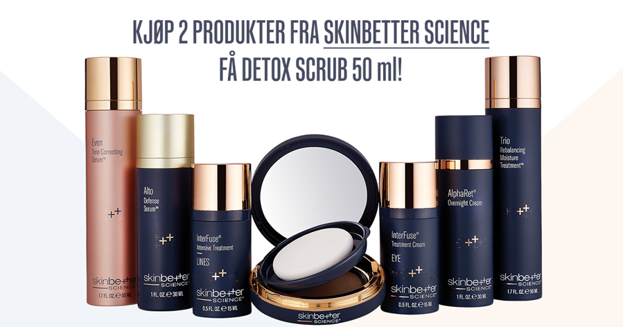 Kampanje! Kjøp 2 produkter fra SkinBetter Science - Få Detox Scrub gratis!