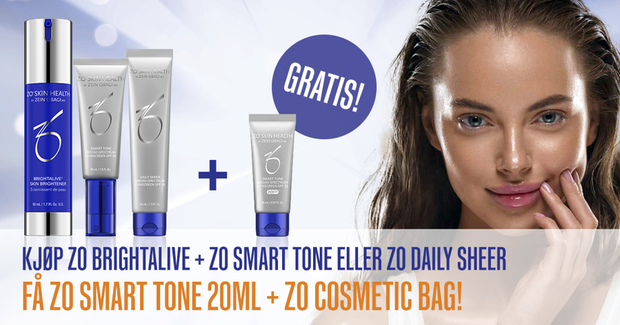 Kjøp ZO Brightalive og en ZO solkrem - Få ZO Smart Tone 20 ml + ZO toalettmappe gratis!