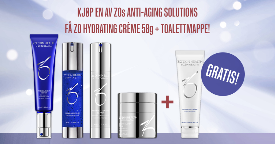 Kjøp en av ZOs Anti-Aging produkter - Få ZO Hydrating Crème 50g + ZO toalettmappe gratis!