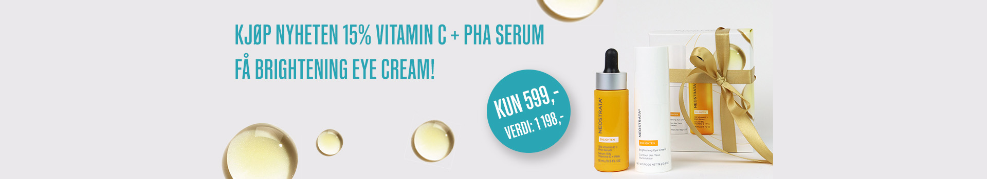 Kjøp NYHETEN 15% Vitamin C + PHA Serum - Få Brightening Eye Cream!