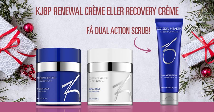 Kjøp Renewal Crème eller Recovery Crème - få Dual Action Scrub travel size + ZO hårbånd