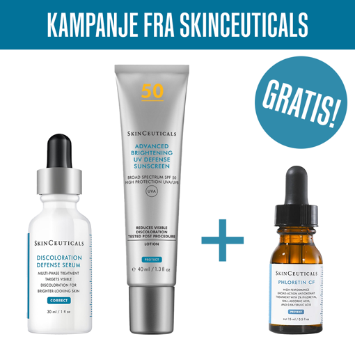 Bilde av Kampanje! Kjøp Discoloration Defense Serum og Advanced Brightening  SPF 50 -  få gratis Phloretin 15ml!