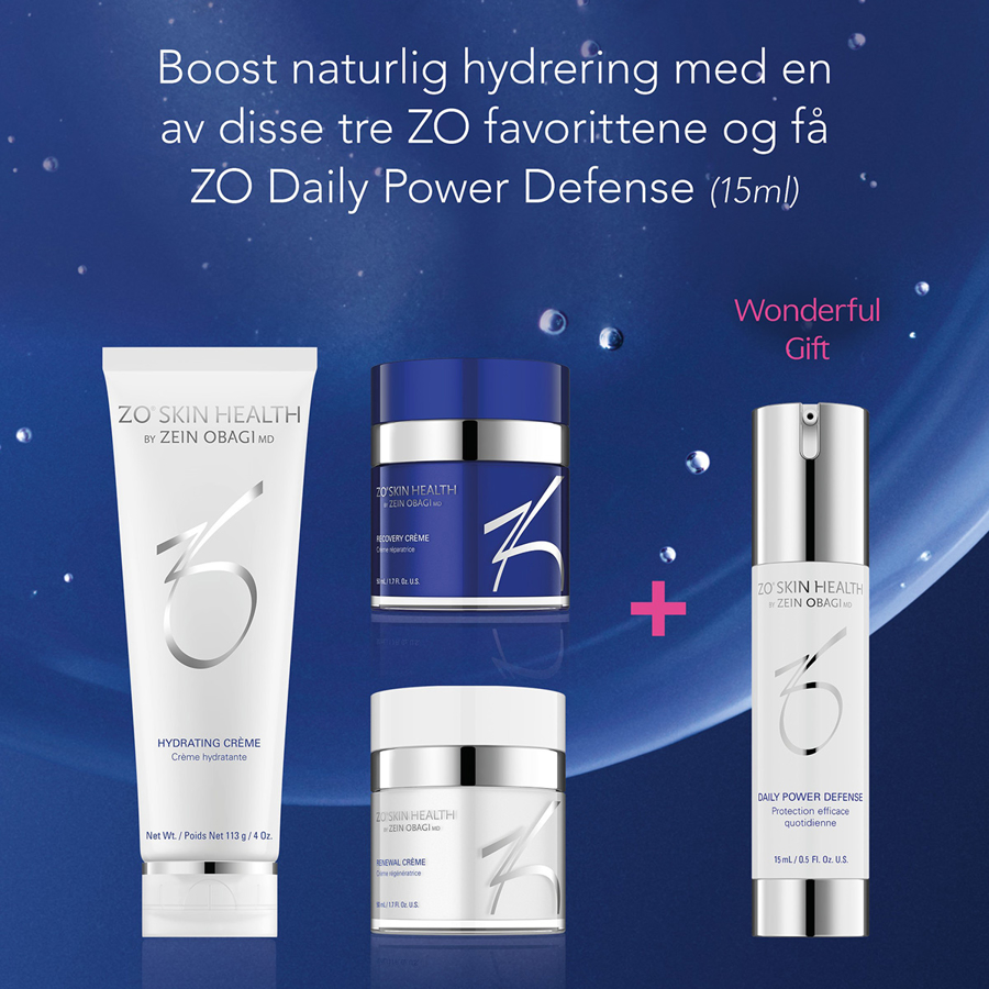 Bye, Bye Dryness! Boost naturlig hydrering med en av disse tre ZO favorittene og få ZO Daily Power Defense (15ml)