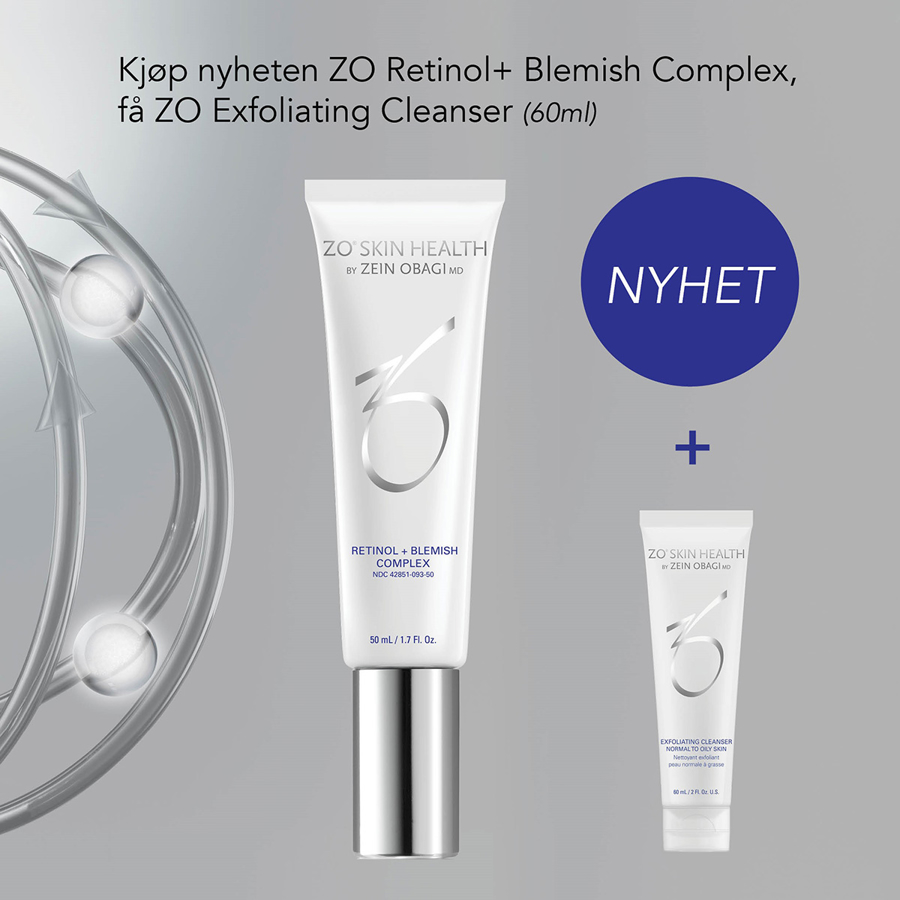 Kjøp ZO Retinol + Blemish Complex, få ZO Exfoliating Cleanser 60ml!